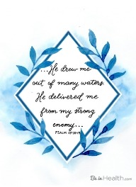 Psalm 18:16-17 Out of Many Waters Scripture Art